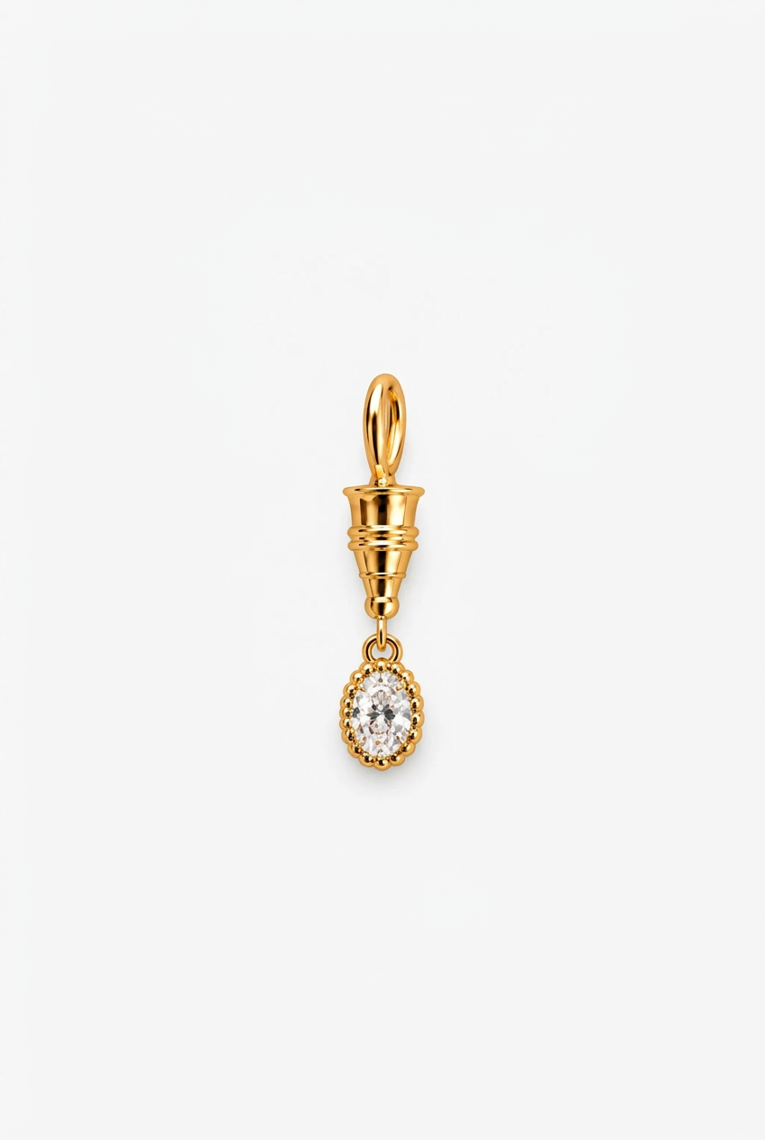 Fil D'Or Oval Diamond Pendant