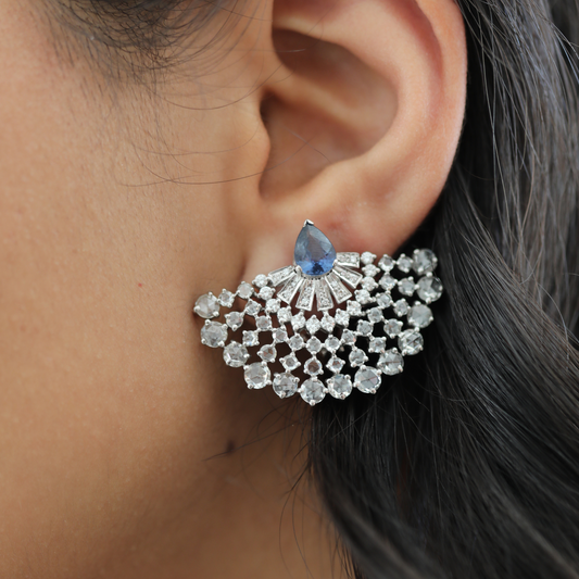 DIAMOND FAN EARRINGS