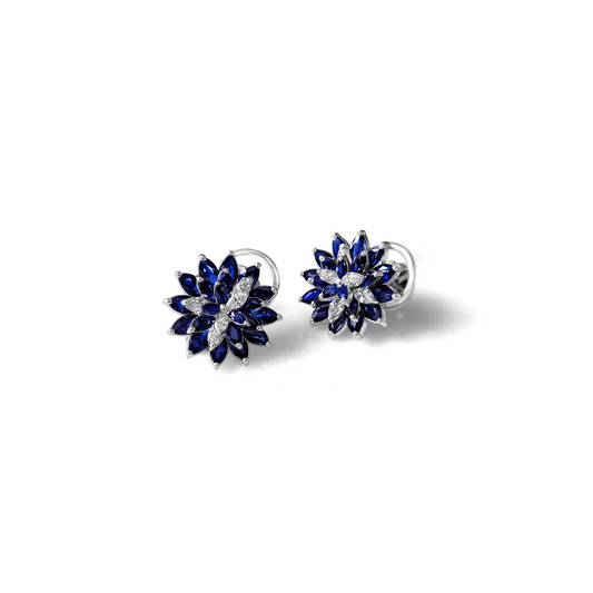 BLUE SAPPHIRE WATERLILY EARRINGS