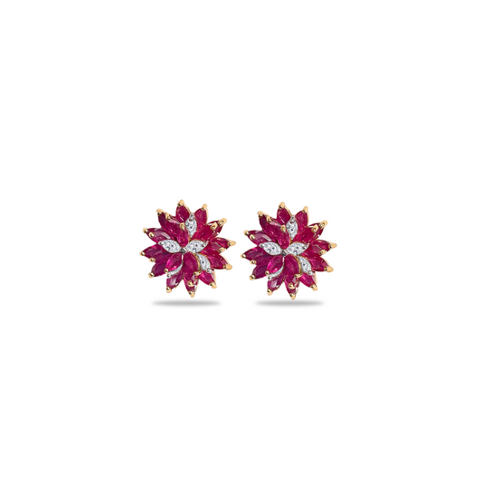 RUBY WATERLILY EARRINGS