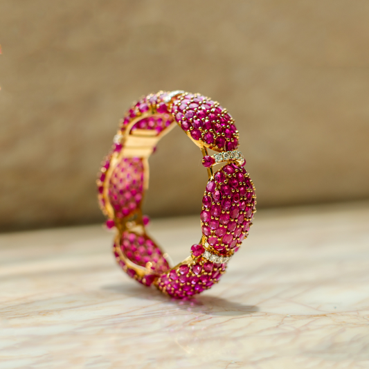RUBY AND DIAMOND BANGLE