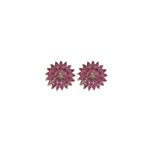 PINK SAPPHIRE FLOWER EARRINGS