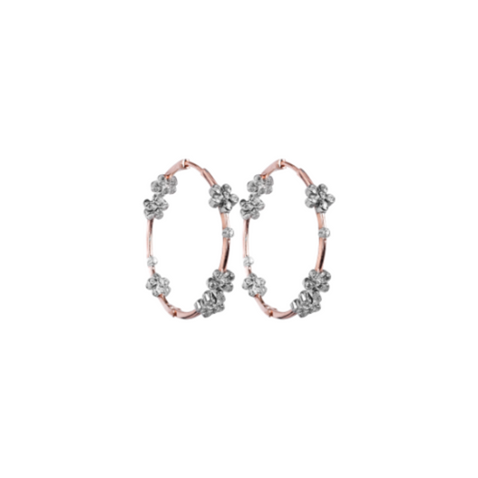 DIAMOND ROSE GOLD BLOOM HOOPS