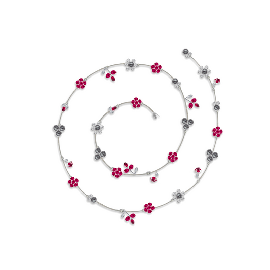 BLOOM RUBY GREY PEARL AND DIAMOND CHAIN
