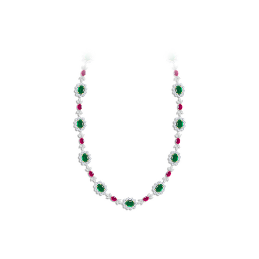 TRI GEM LONG NECKLACE