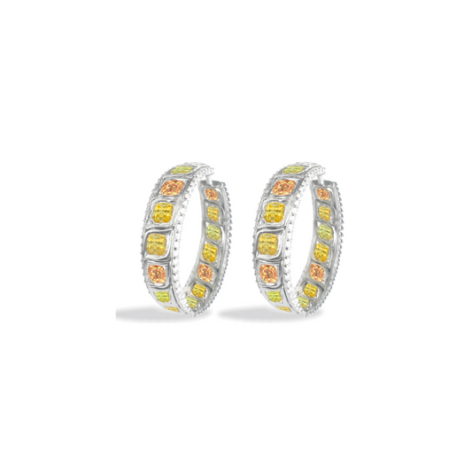 COLORED DIAMOND HOOPS