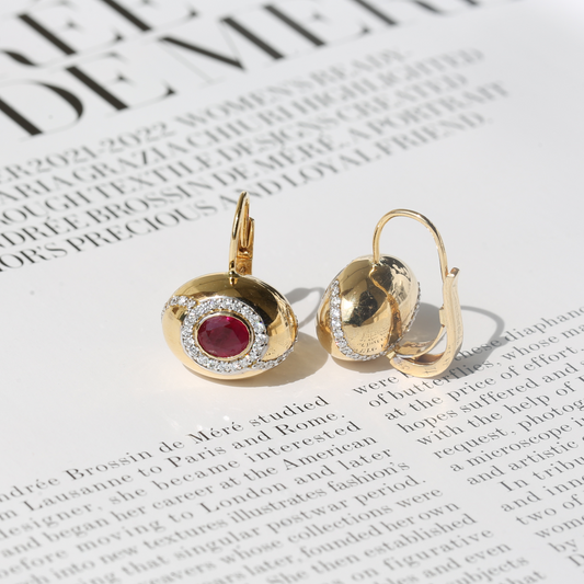 YIN YANG RUBY EARRINGS