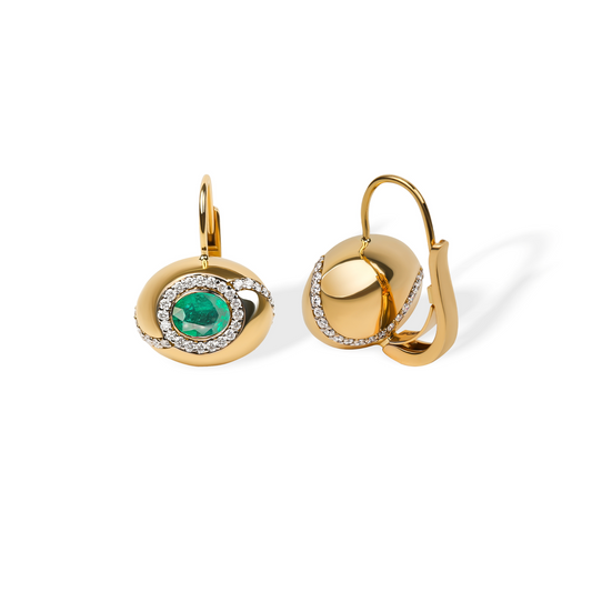 YIN YANG EMERALD EARRINGS