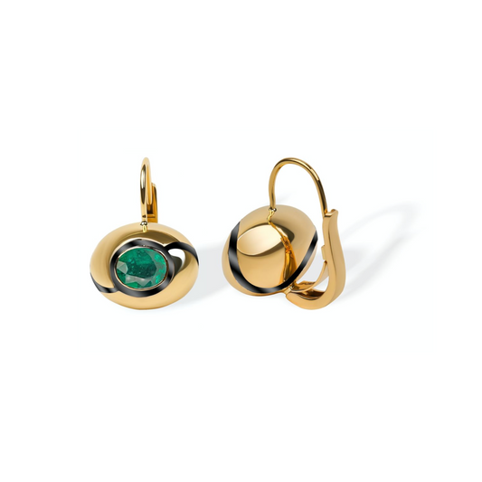 YIN YANG EMERALD EARRINGS