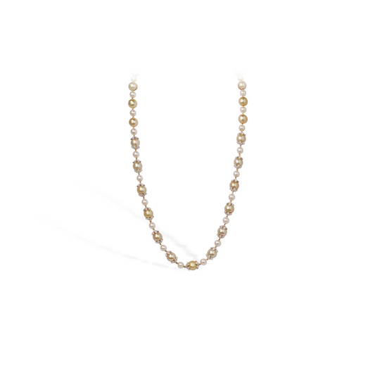 PEARL AND DIAMOND NECKLACE
