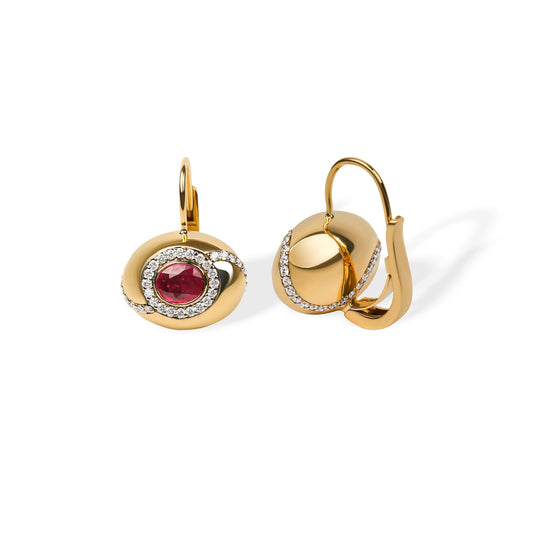 YIN YANG RUBY EARRINGS
