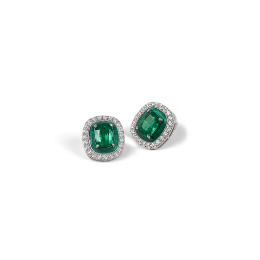 EMERALD ENAMEL EARRINGS