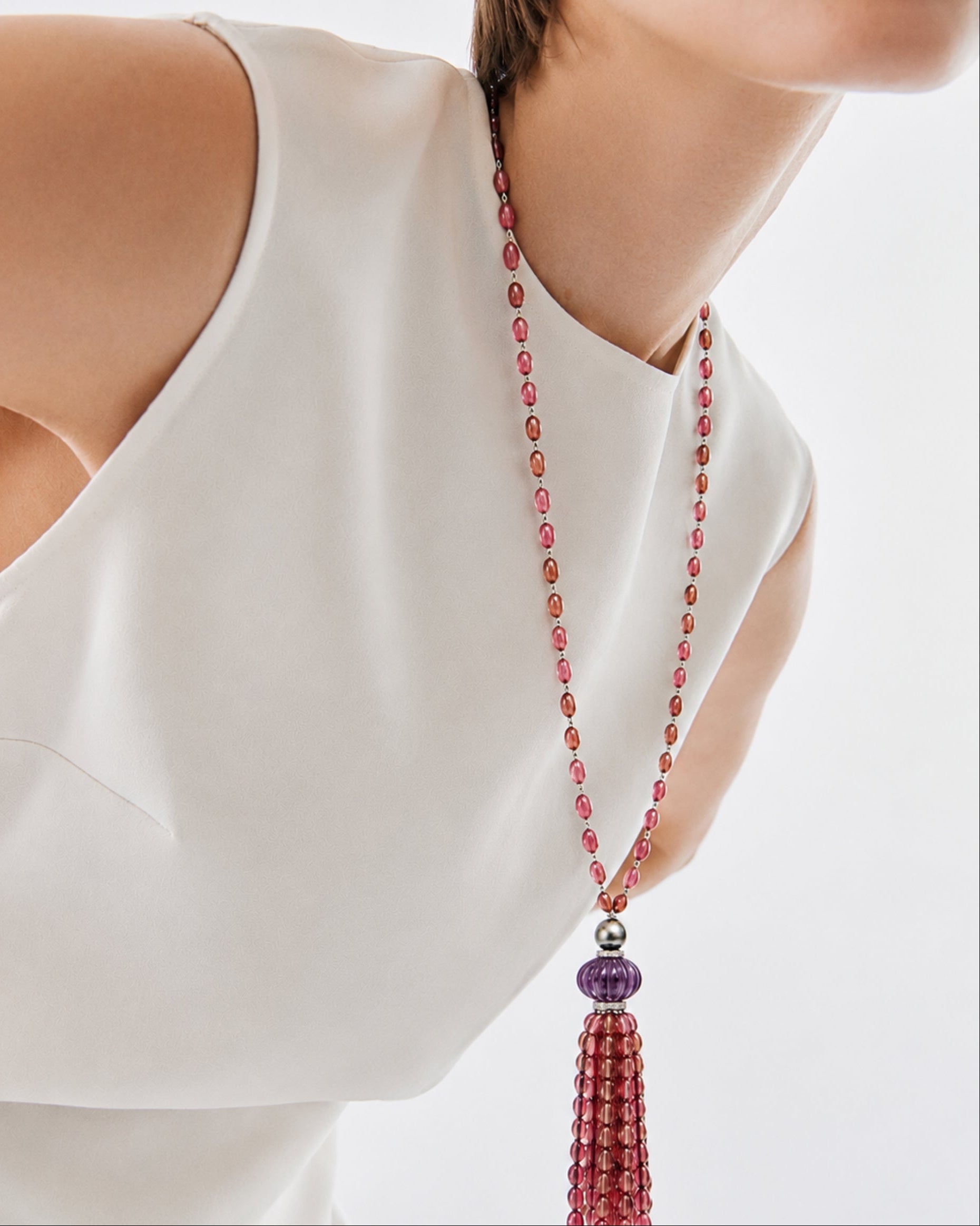 TOURMALINE TASSEL NECKLACE