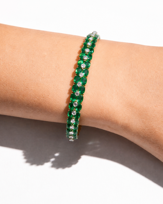 EMERALD DOUBLE HOOP BANGLE