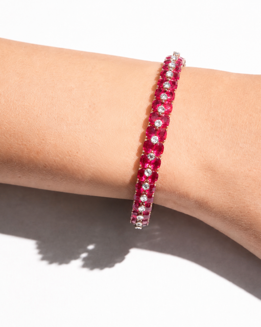 RUBY DOUBLE HOOP BANGLE