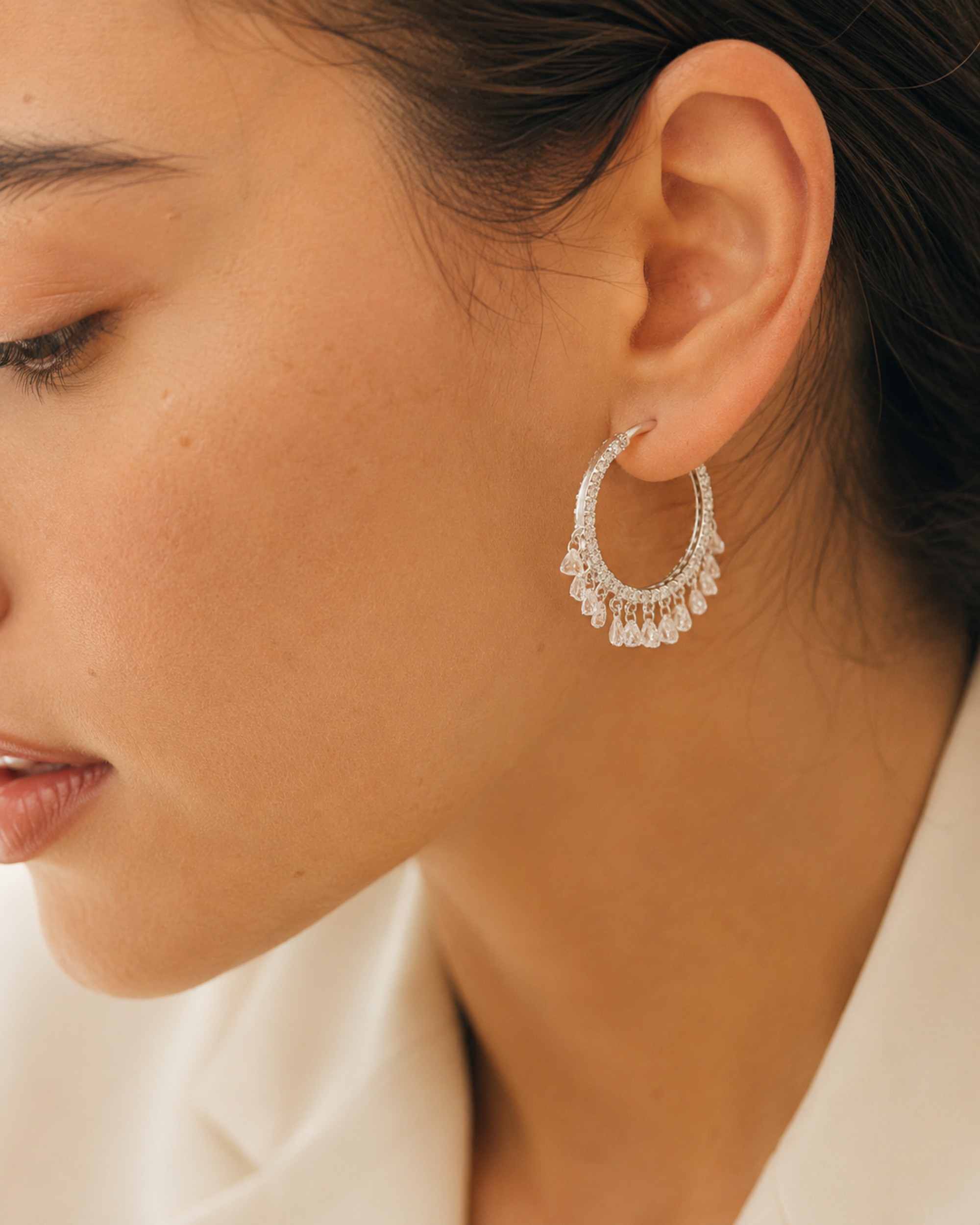 TRILLION DIAMOND EARRINGS