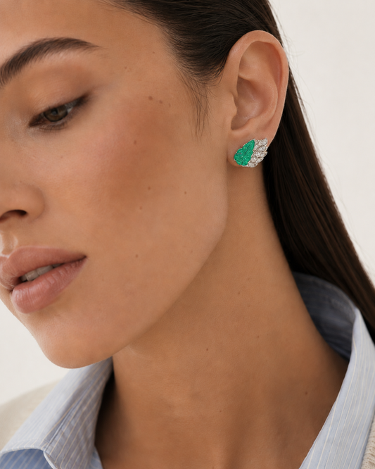 EMERALD CARVING LEAVES TOPS