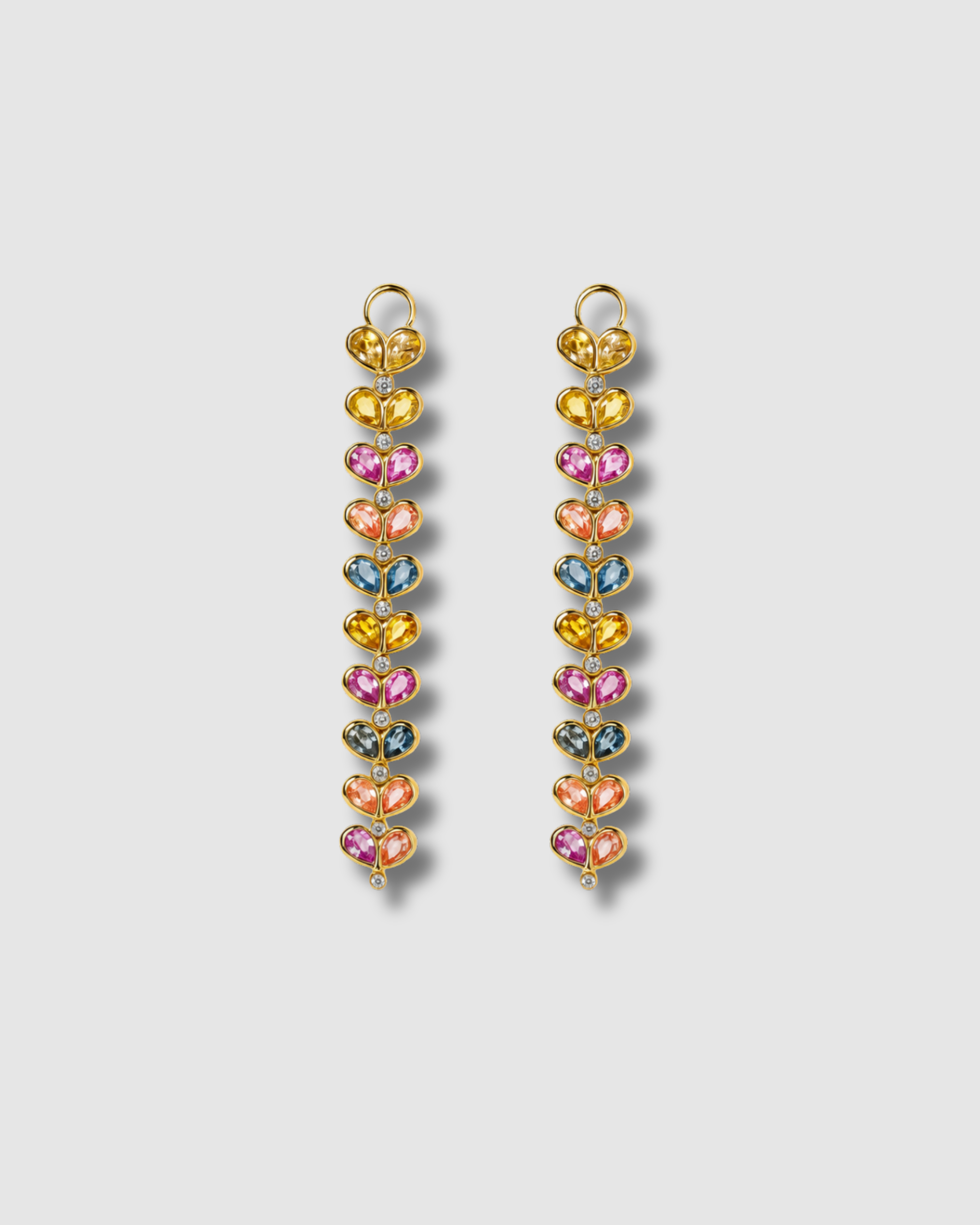 Amore Coloured Heart Earrings – vibrant gemstone hearts in 18k gold – Shruti Sushma fine jewellery