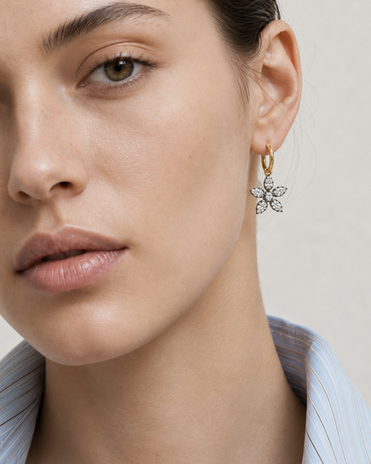 GEORGIAN SET FLOWER EARRINGS