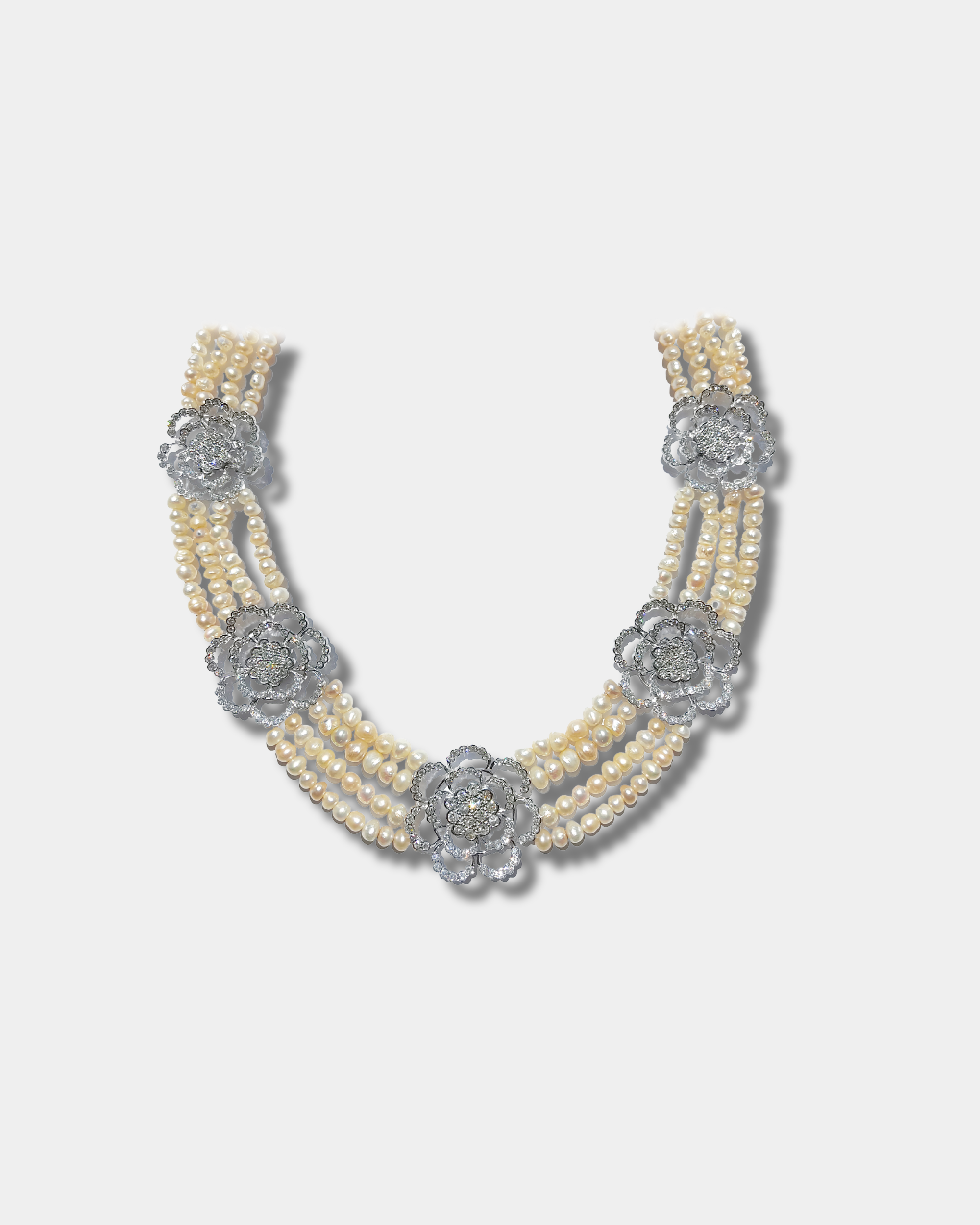 PEARL AND DIAMOND NECKLACE