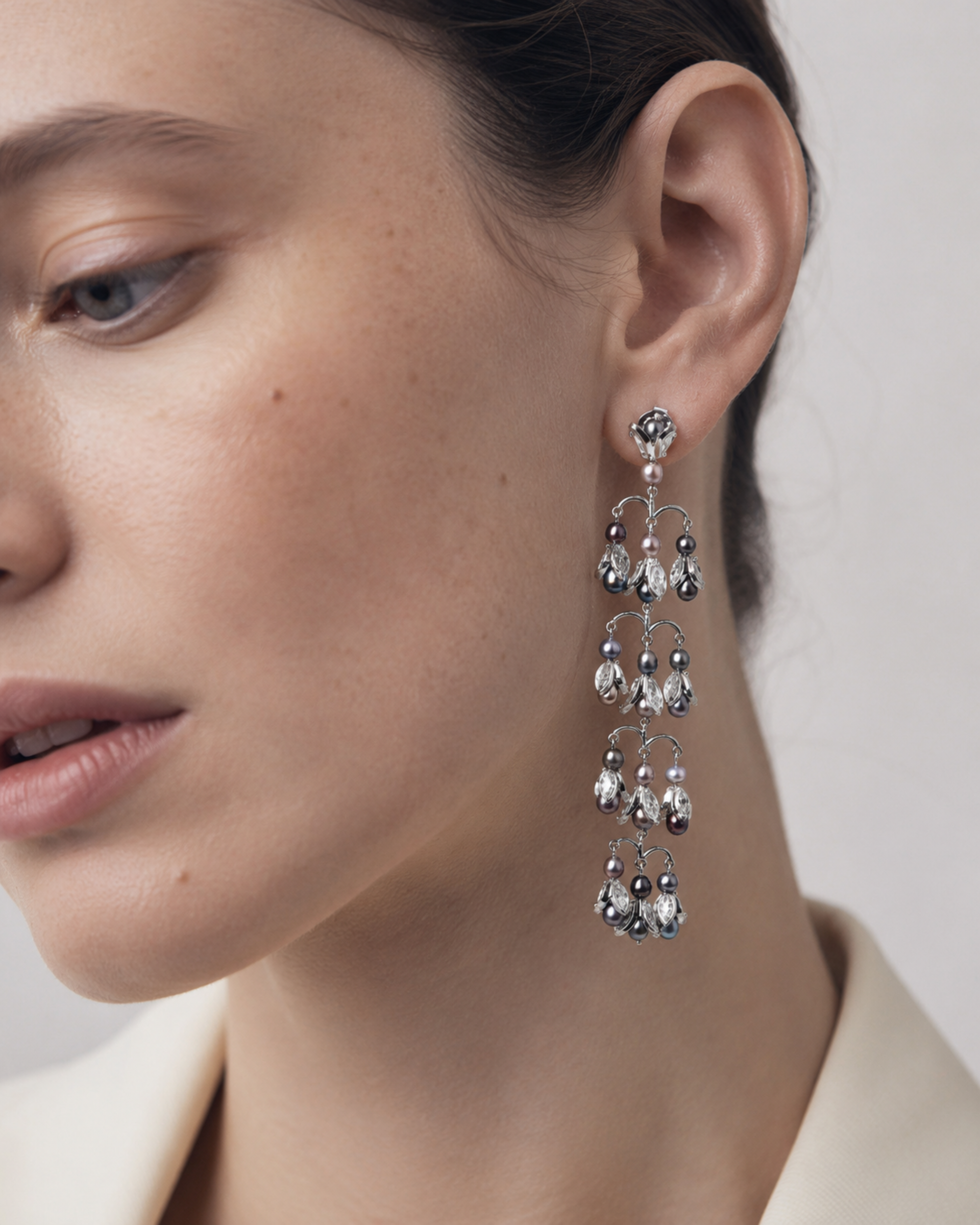 NOIR CASCADE EARRINGS