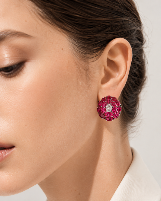 RUBY AND DIAMOND EARRINGS