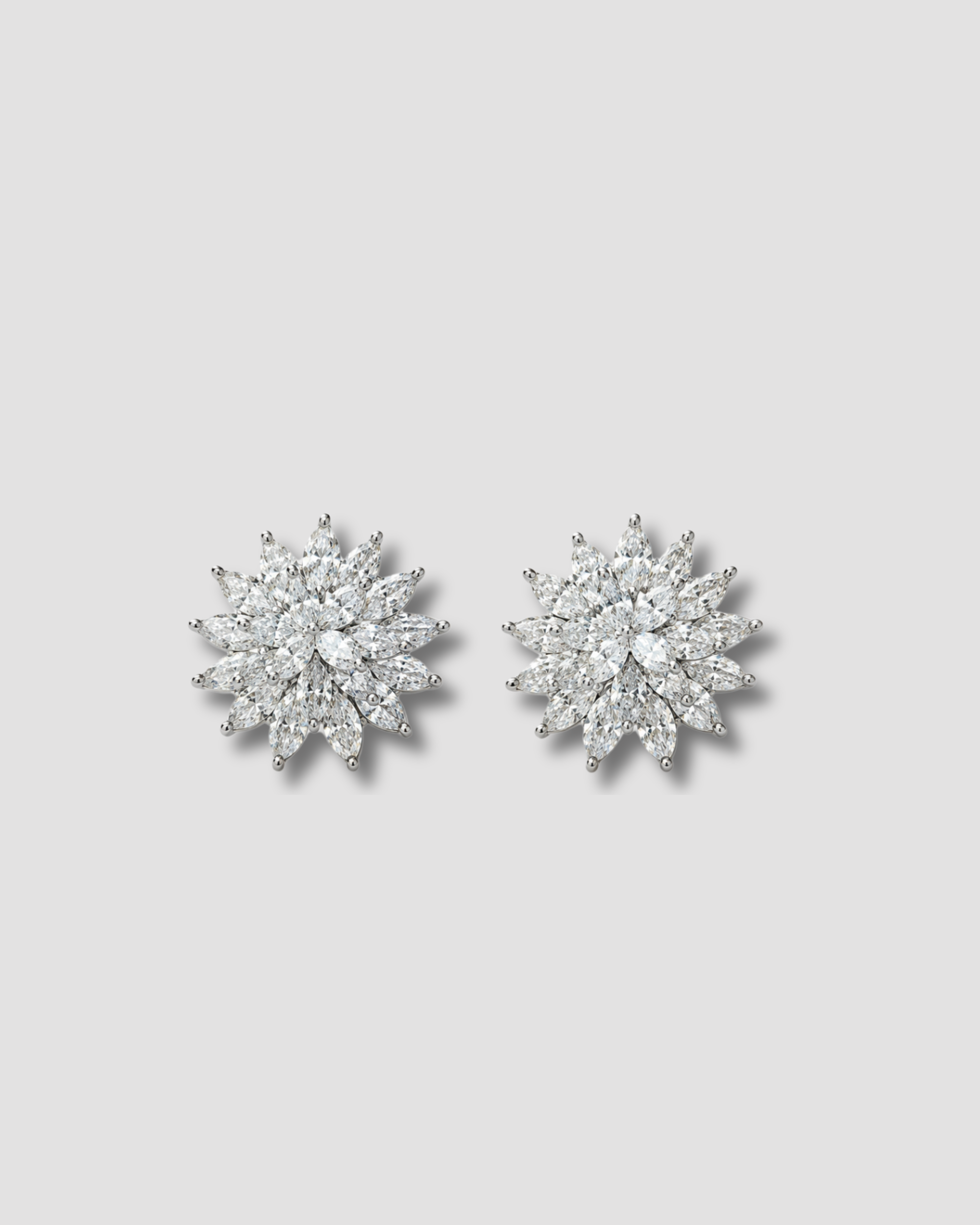 Waterlilly Diamond Earrings – 4.9ct natural diamonds in 18k white gold – Shruti Sushma