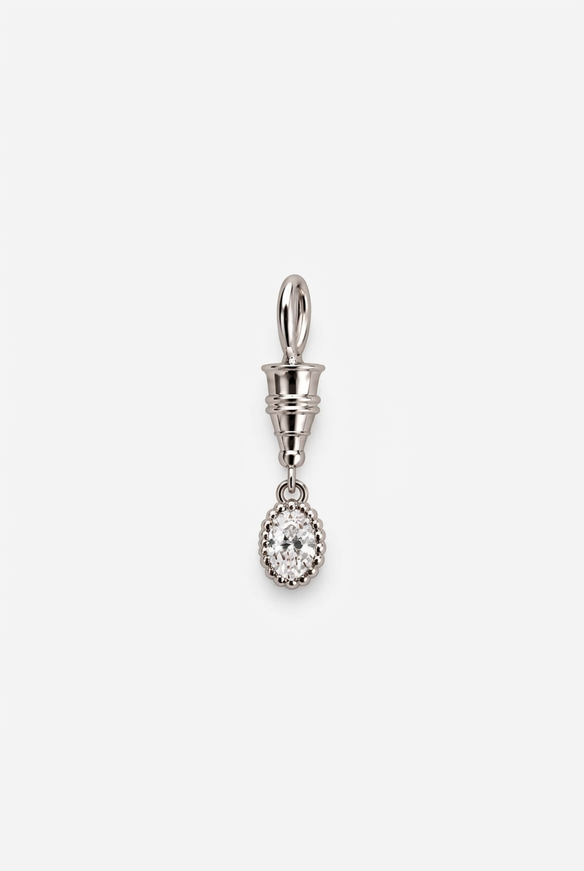 Fil D'Or Oval Diamond Pendant