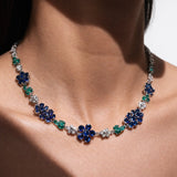 BLOOM BLUE SAPPHIRE AND EMERALD NECKLACE