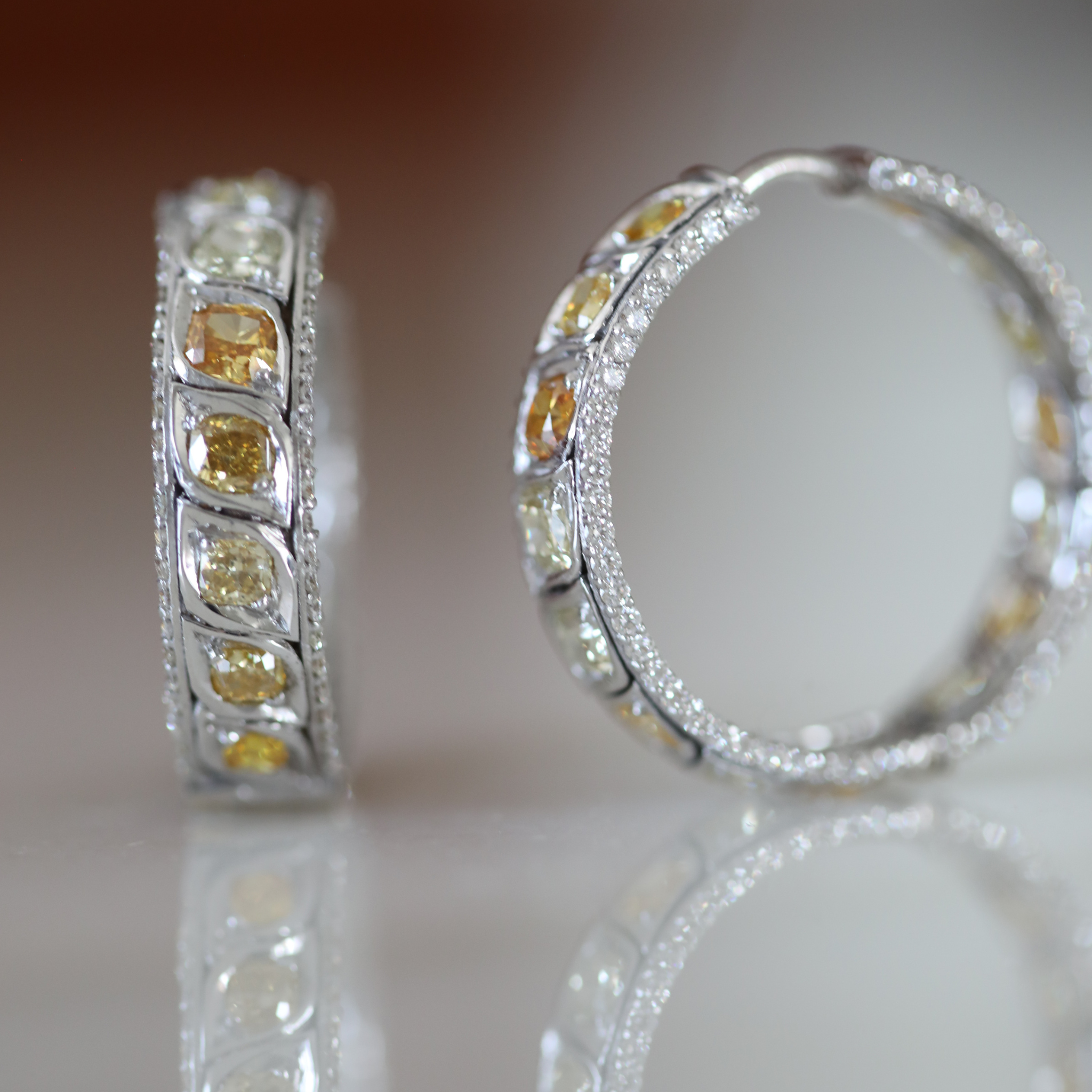 COLORED DIAMOND HOOPS