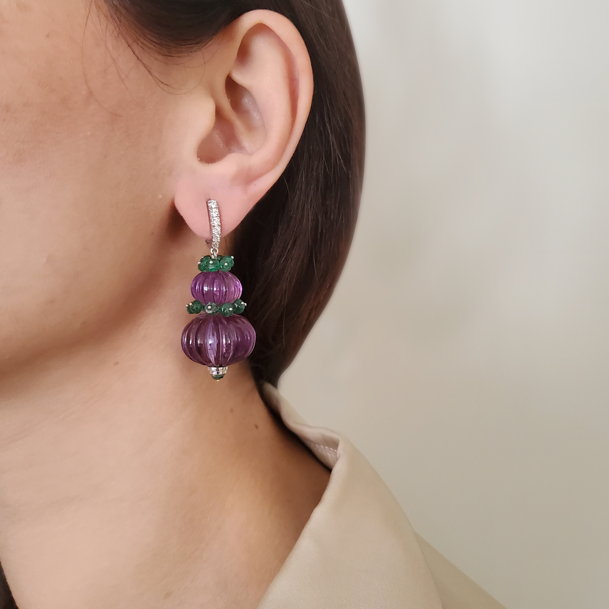 AMETHYST MELON EARRINGS