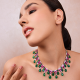 RUBY AND EMERALD NECKLACE SET