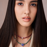 AMORE TANZANITE HEART AND EMERALD NECKLACE
