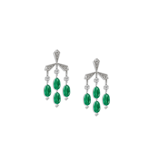 HEXAGON EMERALD EARRINGS