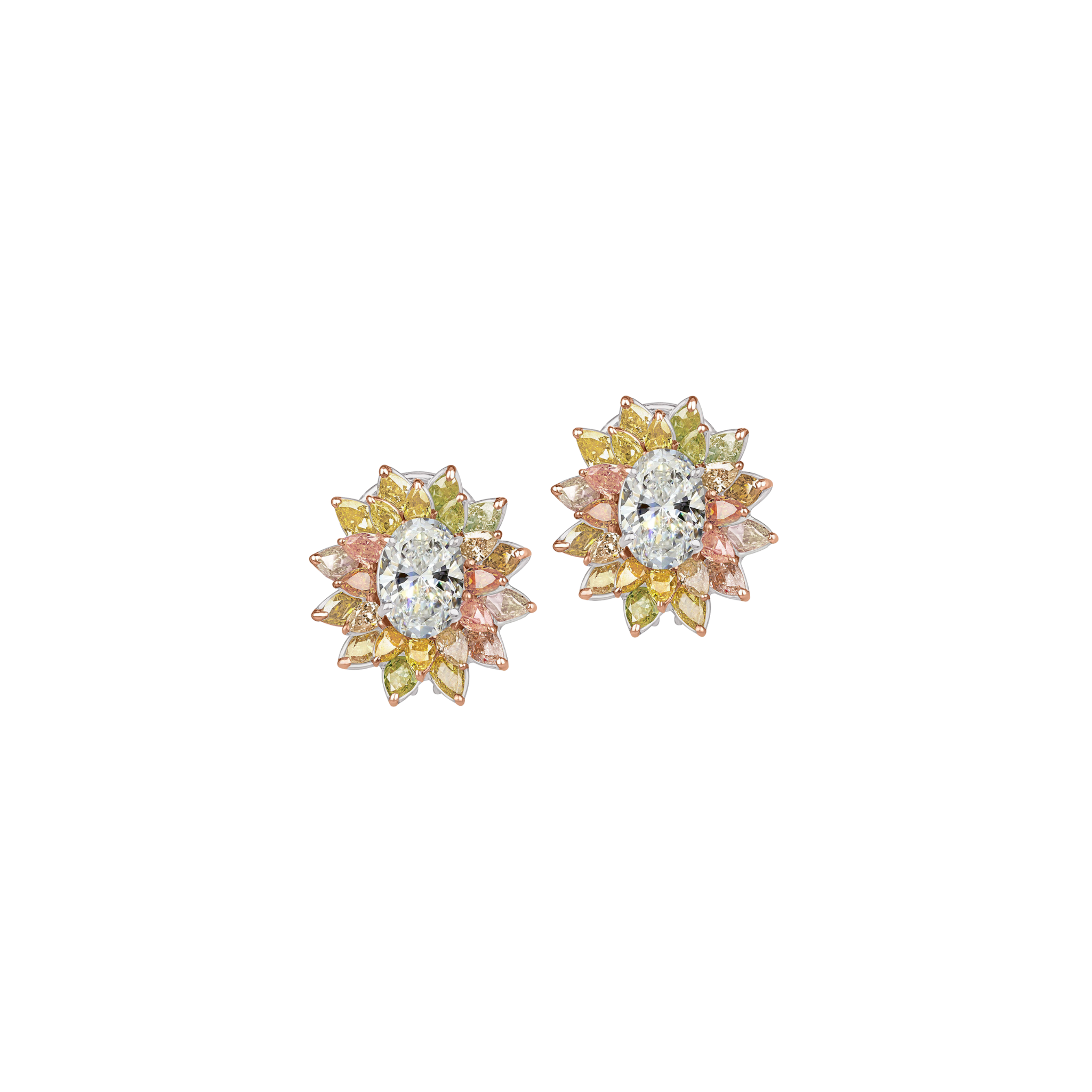 NATURAL MULTI COLOURED DIAMOND EARRINGS