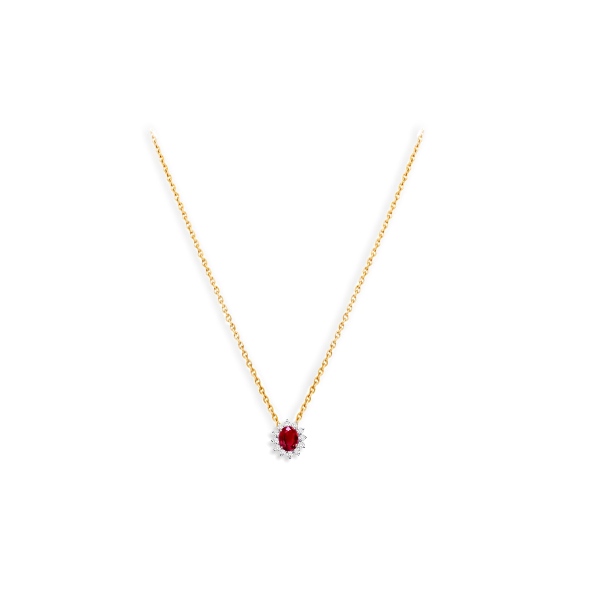 RUBY AND DIAMOND PENDENT