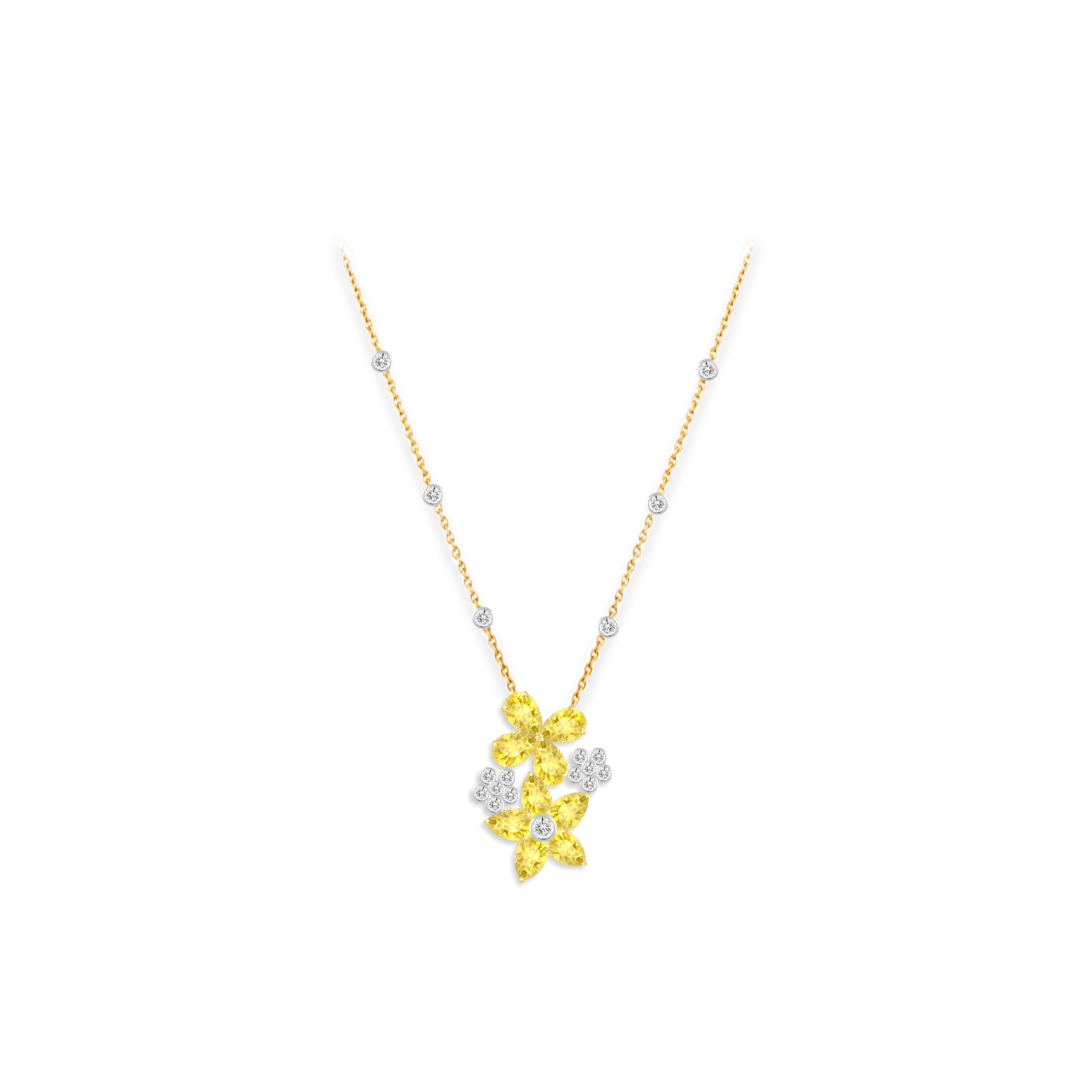 YELLOW SAPPHIRE AND DIAMOND PENDANT