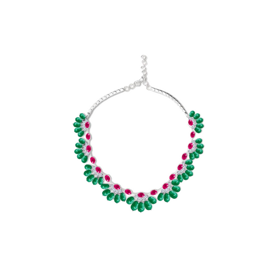 RUBY AND EMERALD NECKLACE SET
