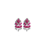 RUBY CABOCHON AND DIAMOND EARRINGS