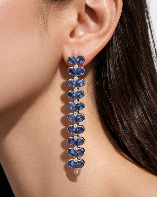 AMORE BLUE SAPPHIRE HEART EARRINGS