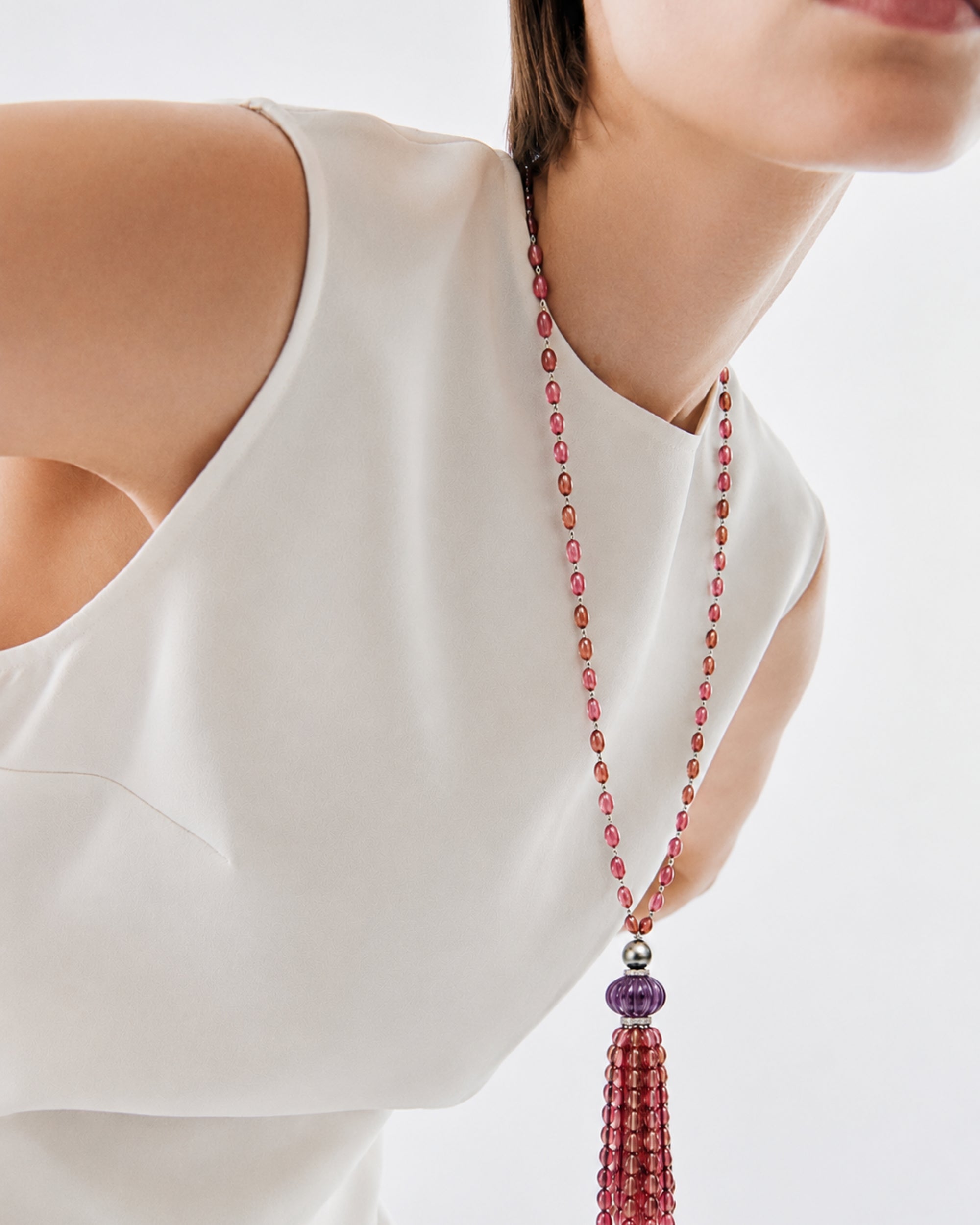 TOURMALINE TASSEL NECKLACE
