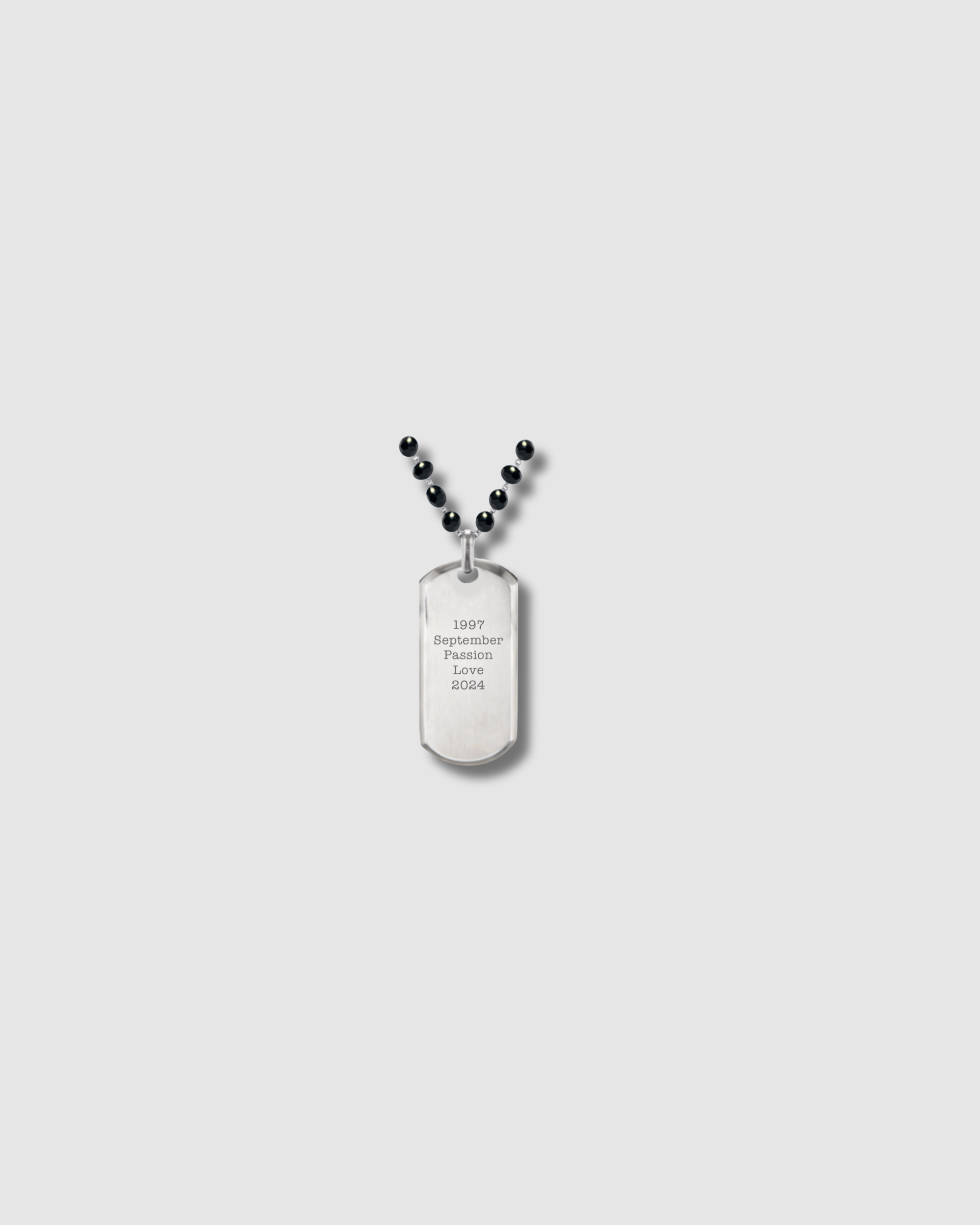 BLACK ONYX AND PLATINUM TAG