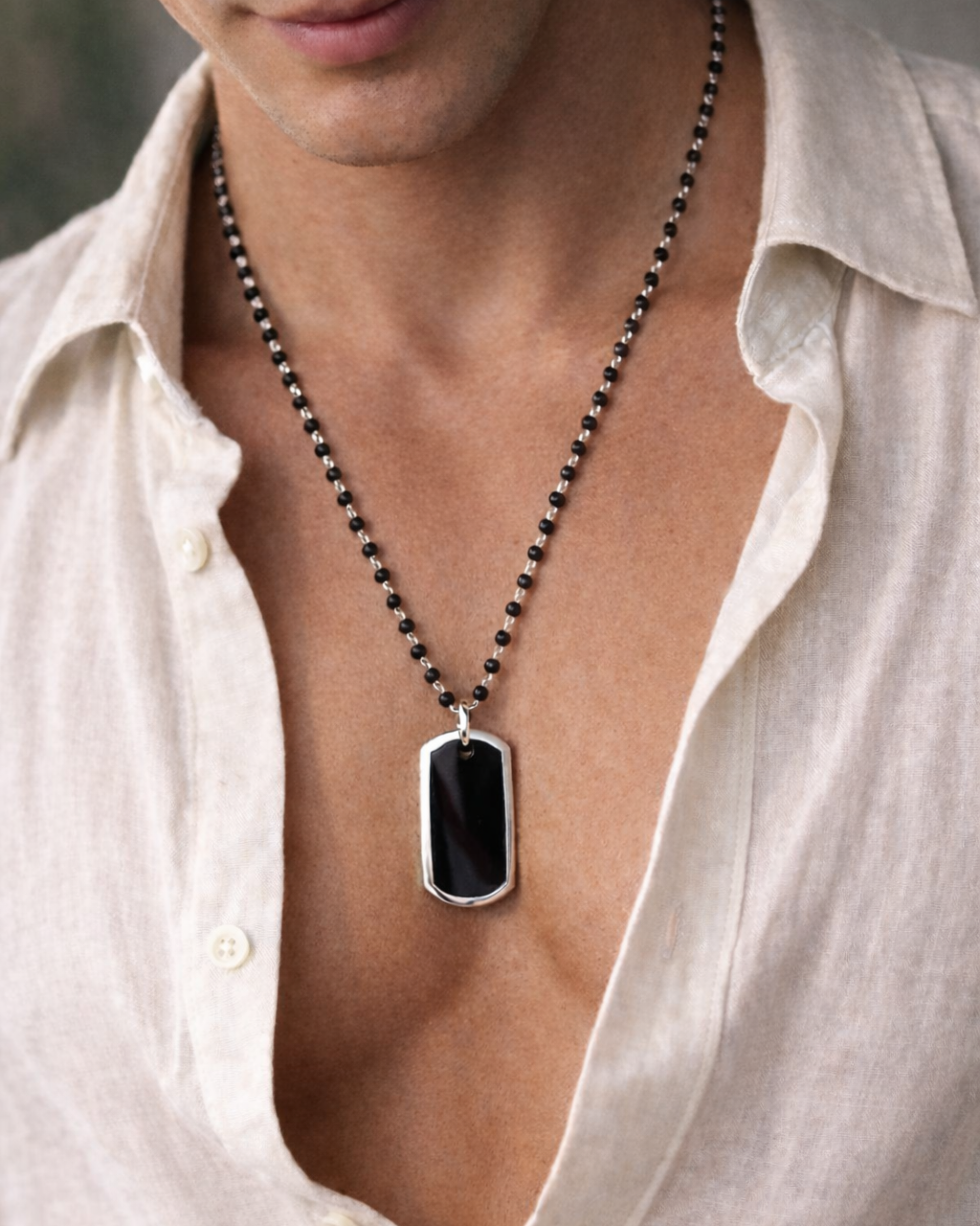 BLACK ONYX AND PLATINUM TAG