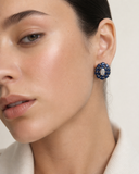BLUE SAPPHIRE WATERLILLY EARRINGS