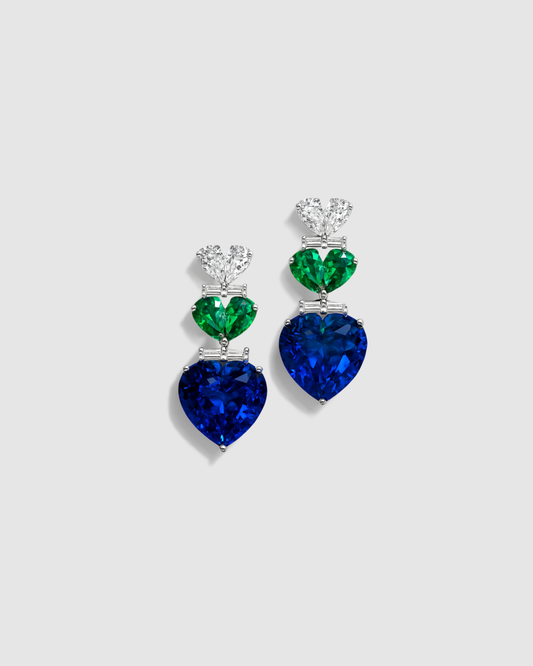AMORE TANZANITE HEART EARRINGS