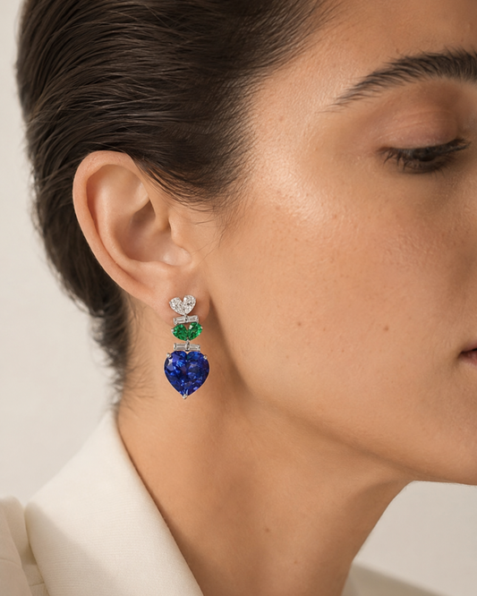 AMORE TANZANITE HEART EARRINGS