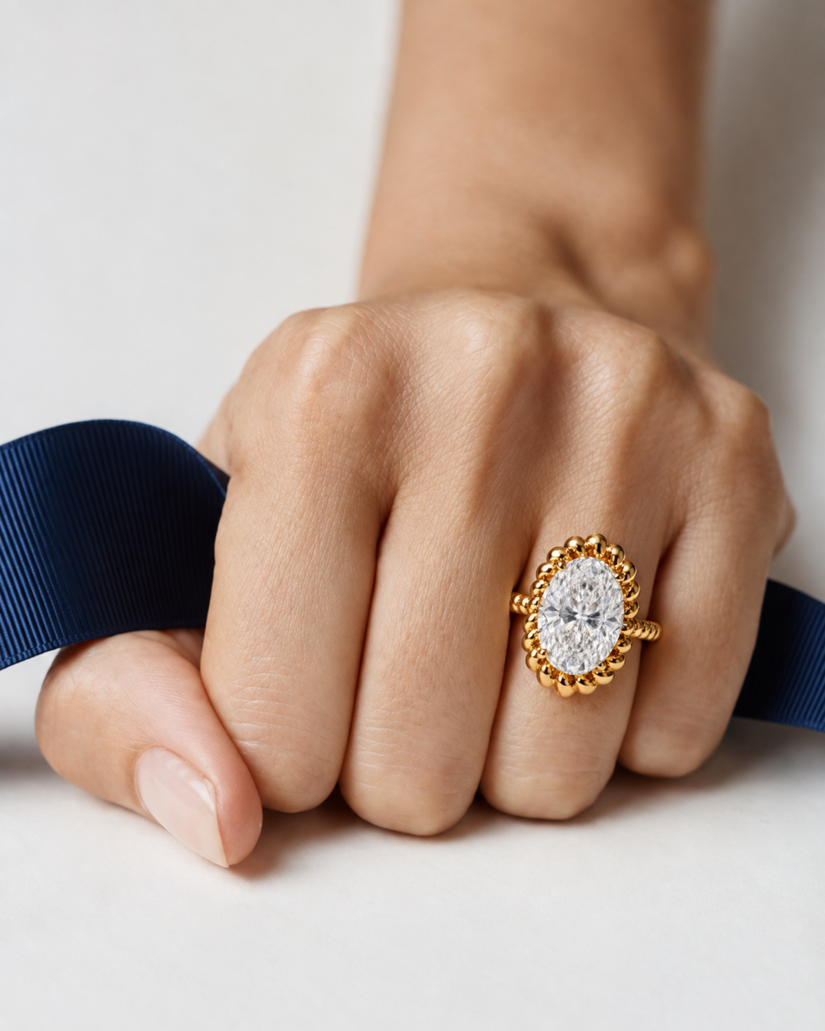Fil d'Or Oval Diamond Ring