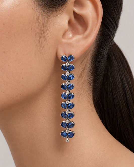 AMORE BLUE SAPPHIRE HEART EARRINGS