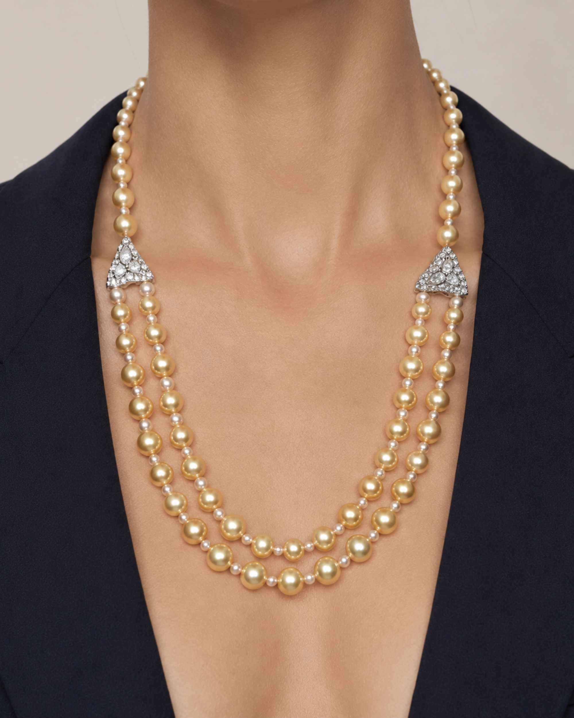 DOUBLE LINE PEARL NECKLACE