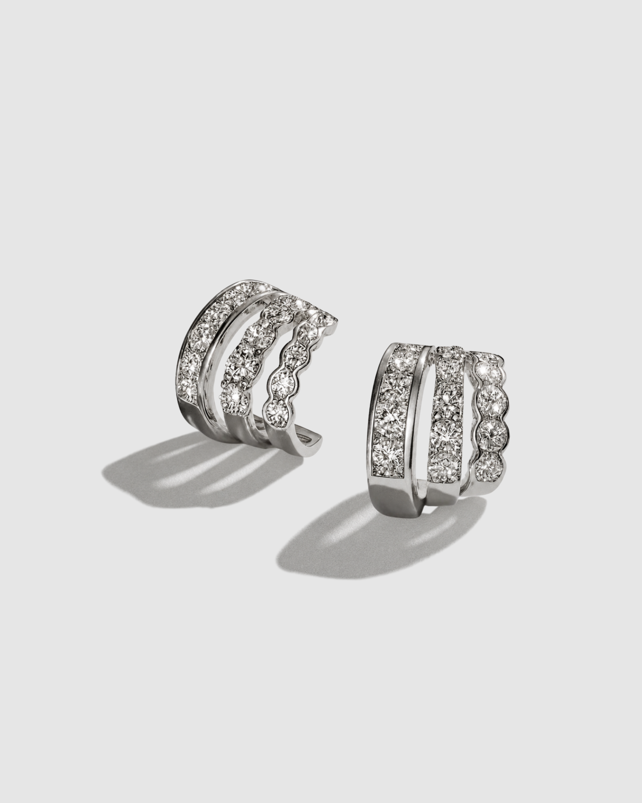 Tre Hoop Earrings – 1.712ct natural diamonds in 18k white gold – Shruti Sushma